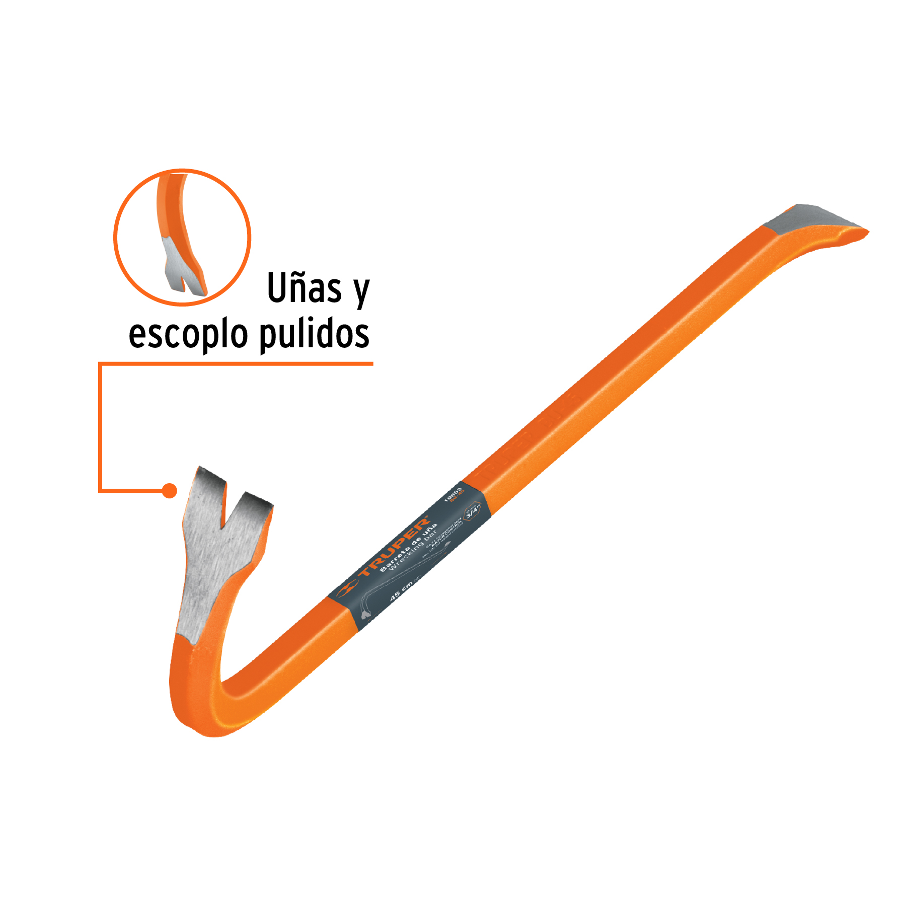 BARRETA DE UÑA DE 3/4" X 45 CM, TRUPER 10853