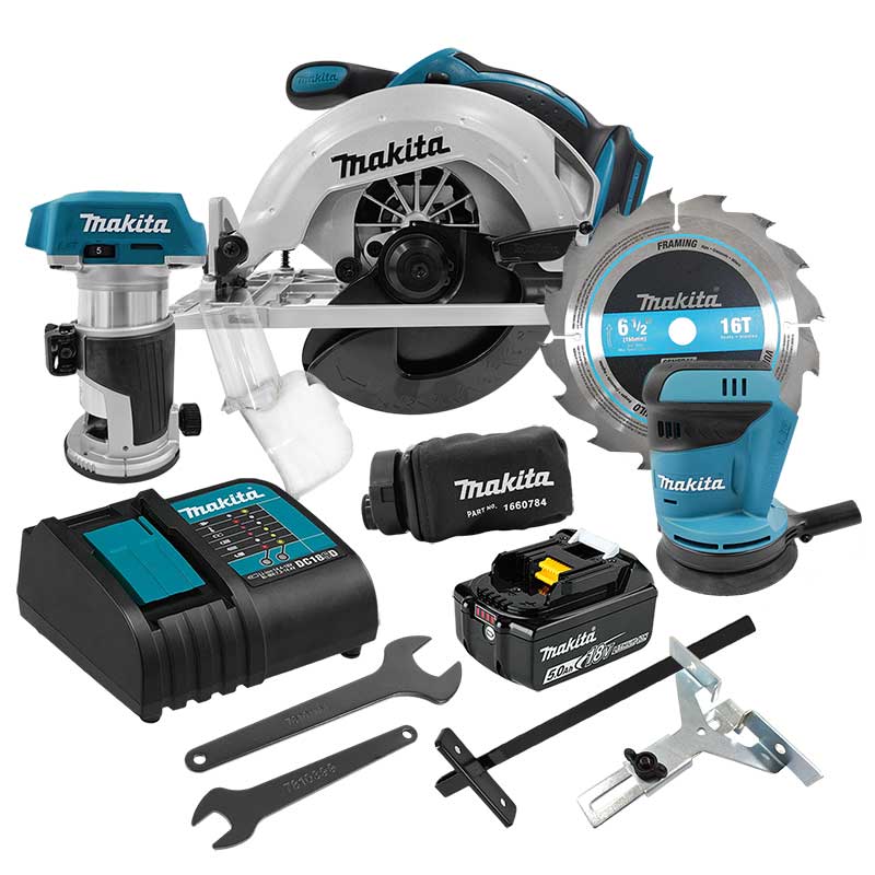 Kit Sierra Circular 0-37000Rpm +Lijadora 11 Makita Dlx3165St