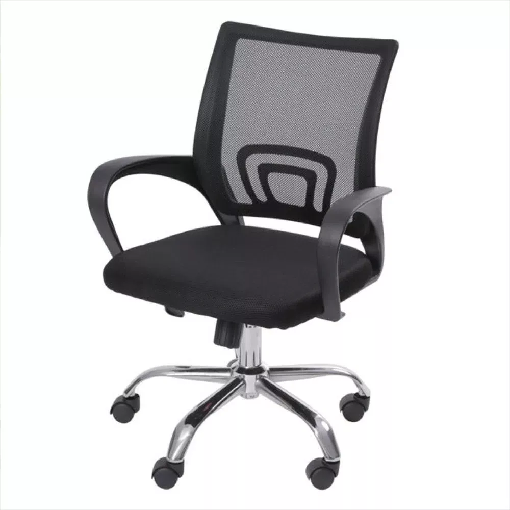 Silla Escritorio Oficina Negra Respaldo Posa Brazo Lumbar