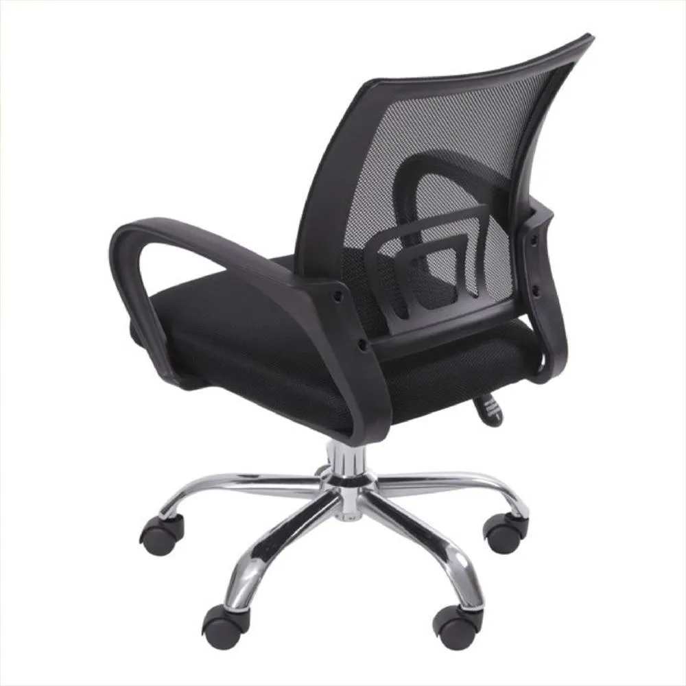 Silla Escritorio Oficina Negra Respaldo Posa Brazo Lumbar