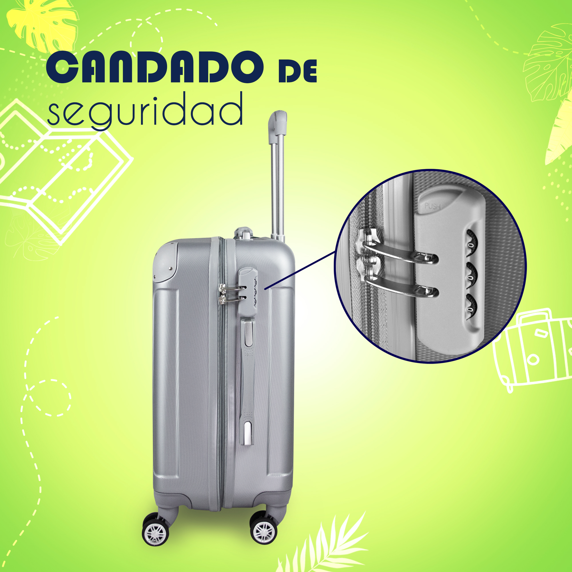 Maleta De Viaje Ligera 20 Pulgadas Etco Travel Equipaje De Mano Gris Plata para Avion Ruedas 360 Barata