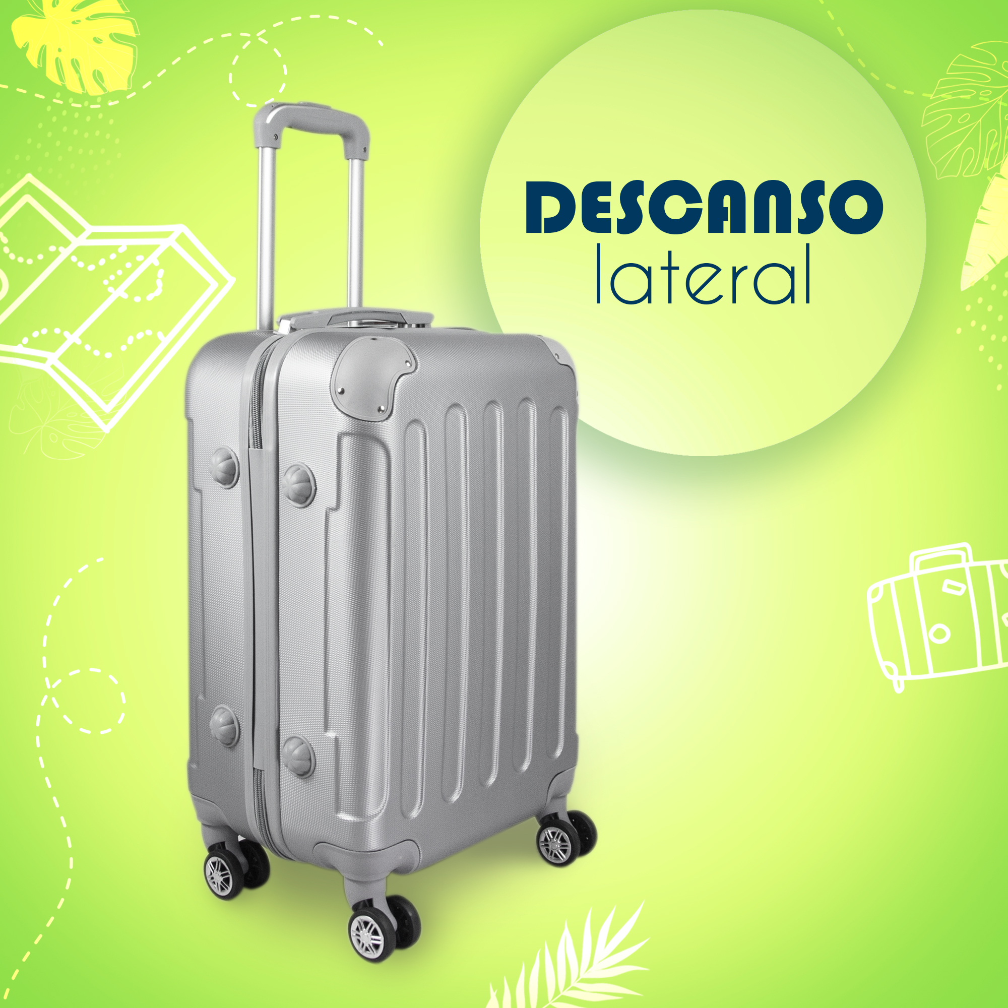 Maleta De Viaje Ligera 20 Pulgadas Etco Travel Equipaje De Mano Gris Plata para Avion Ruedas 360 Barata