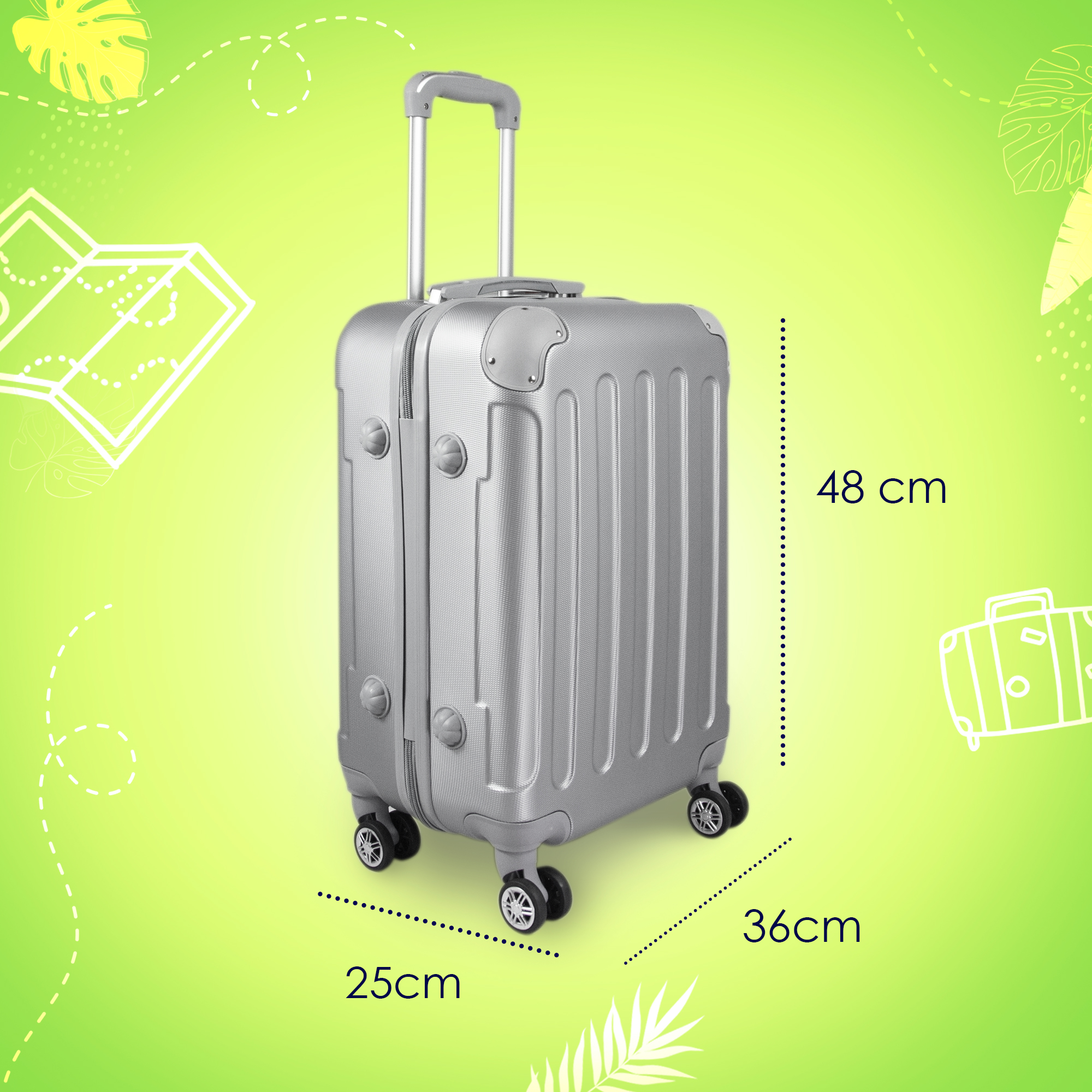 Maleta De Viaje Ligera 20 Pulgadas Etco Travel Equipaje De Mano Gris Plata para Avion Ruedas 360 Barata