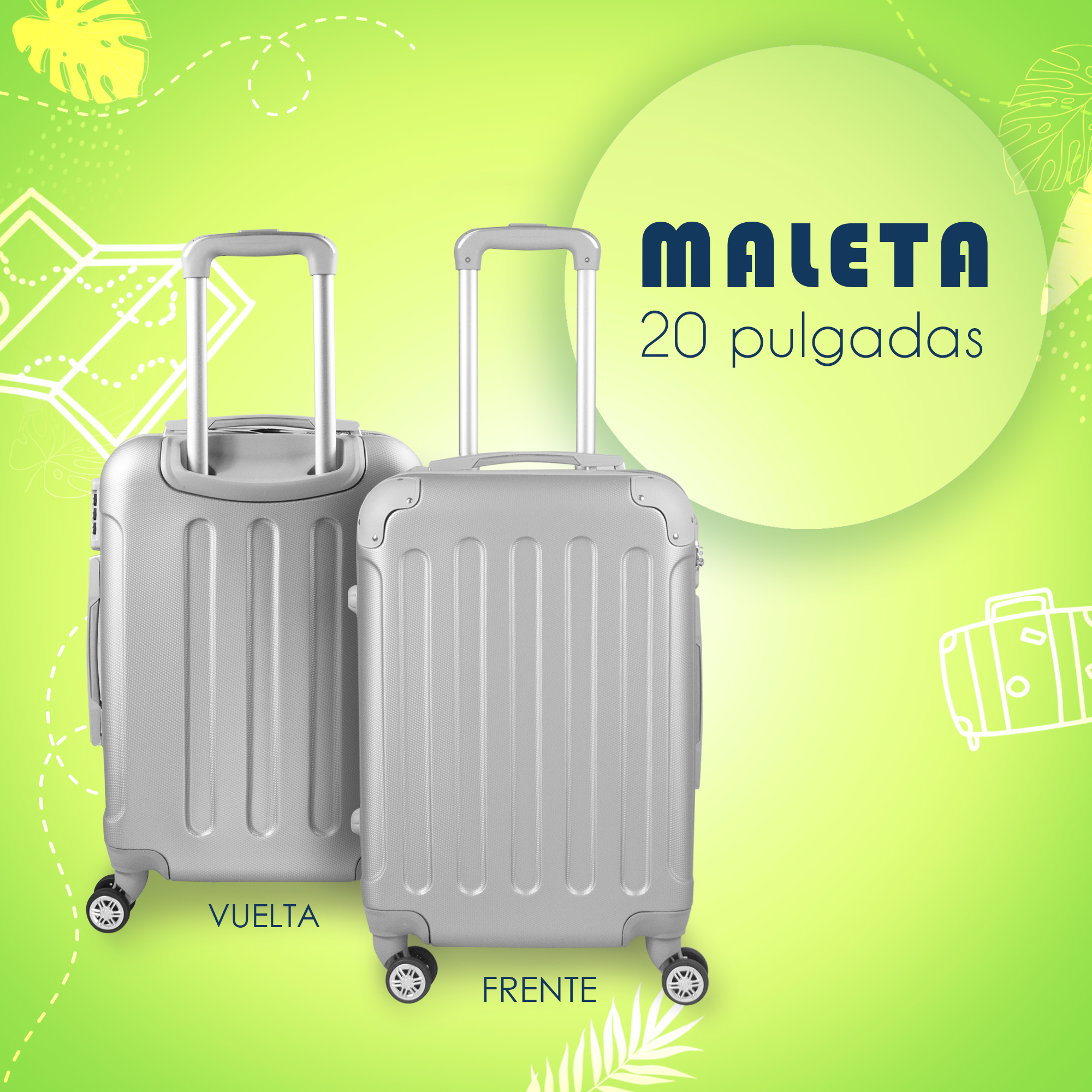 Maleta De Viaje Ligera 20 Pulgadas Etco Travel Equipaje De Mano Gris Plata para Avion Ruedas 360 Barata