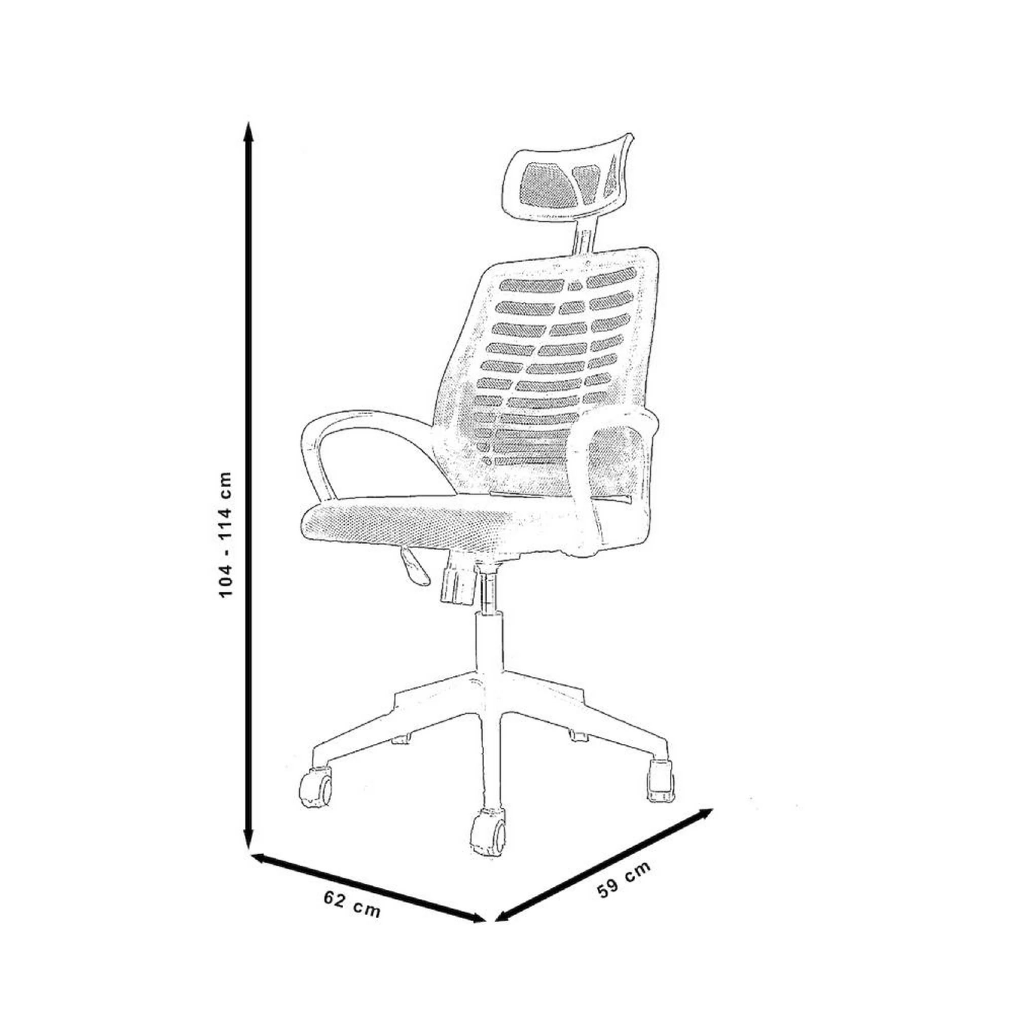 Silla Alta Ejecutiva Malla Negra Ergonómica Soporte Cabeza