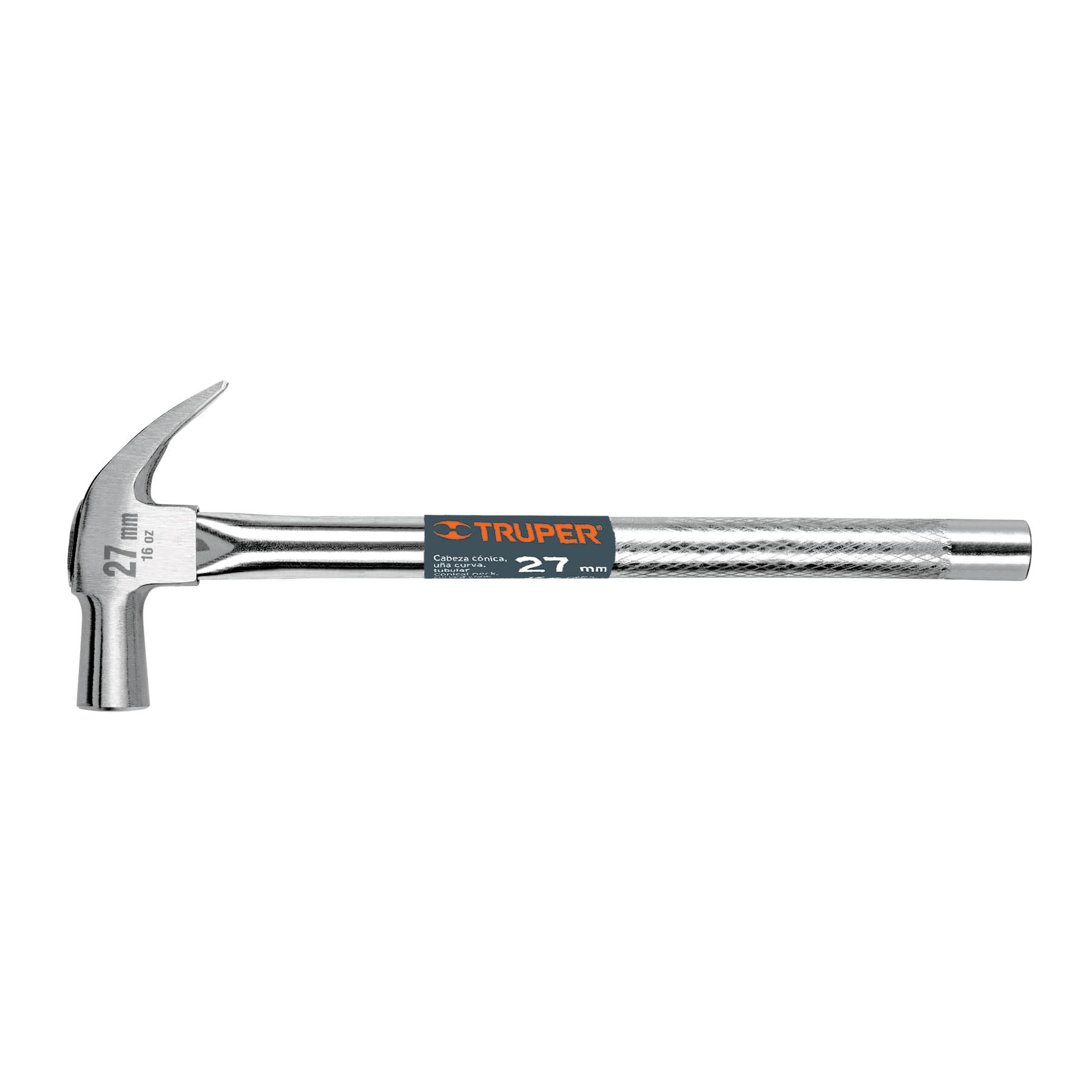 MARTILLO CABEZA CÓNICA 27 MM UÑA CURVA, MANGO TUBULAR TRUPER 10914