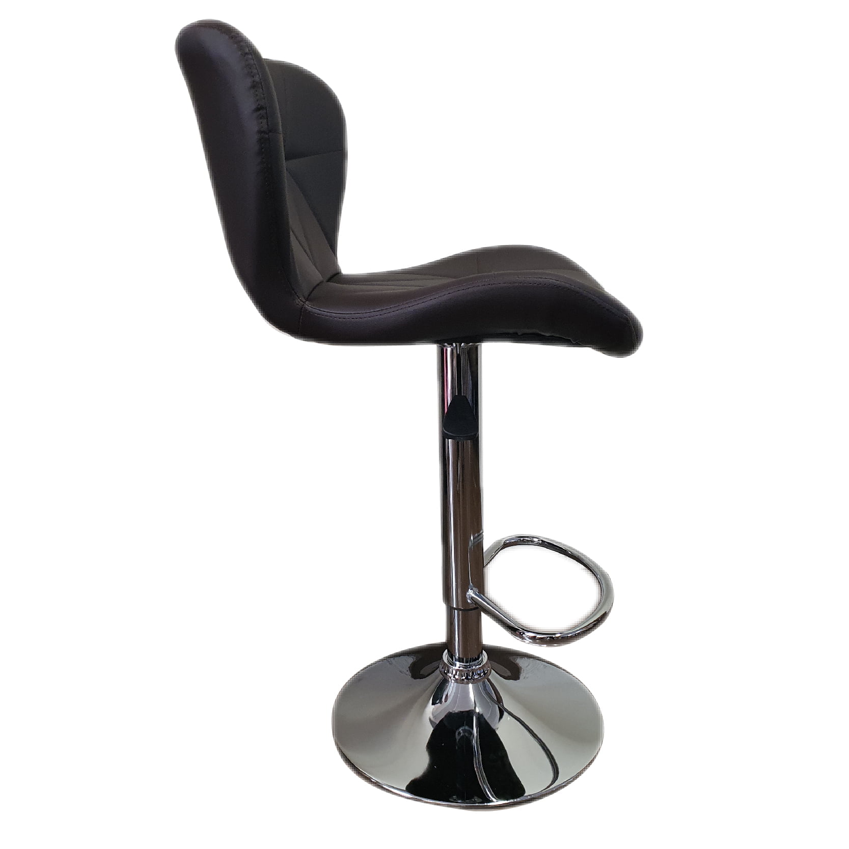 Bancos Altos Para Barra Negro Par Vinil Base Cromo Ajustable