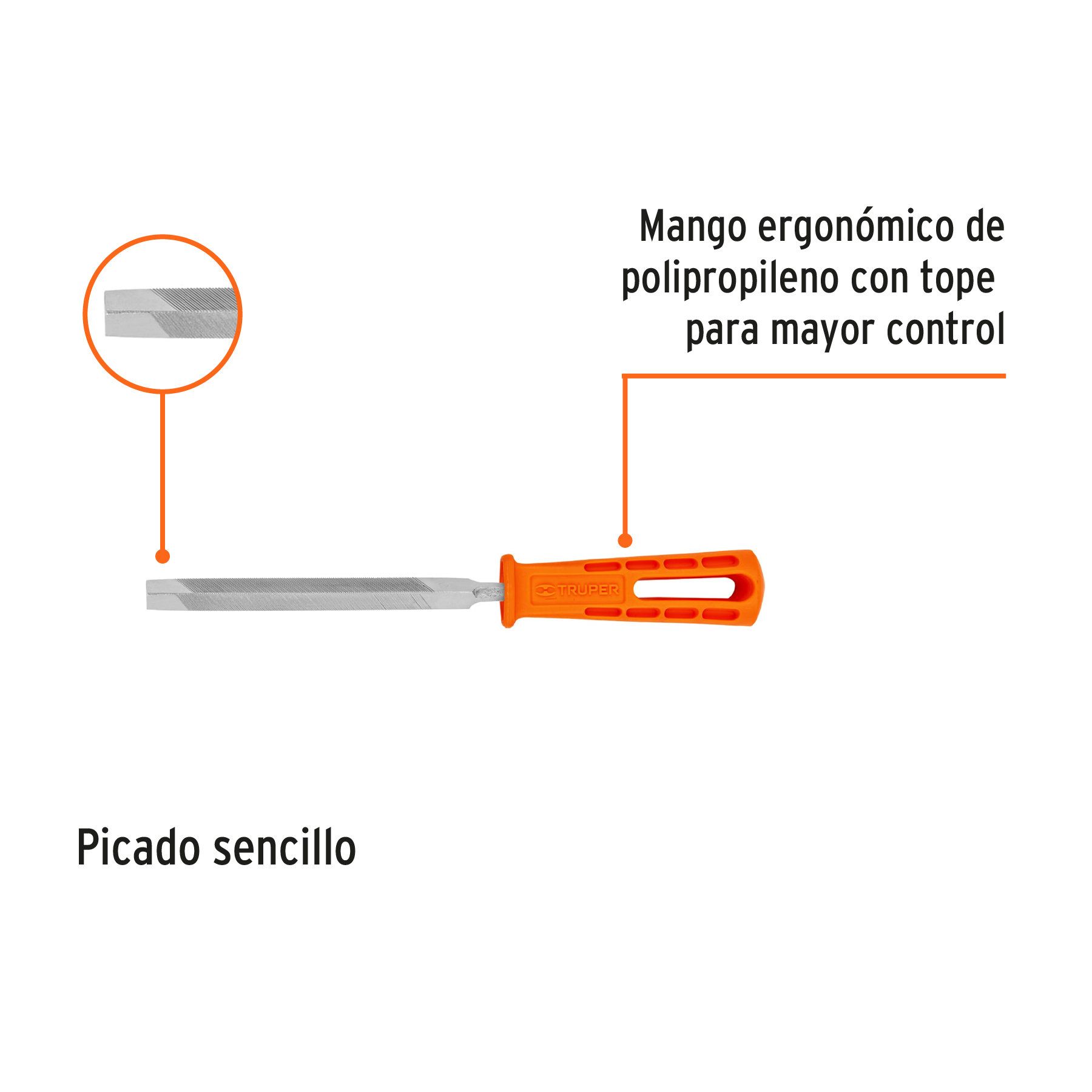 LIMA TRIÁNGULO PESADO 5", 32 DPP CON MANGO, TRUPER 10917