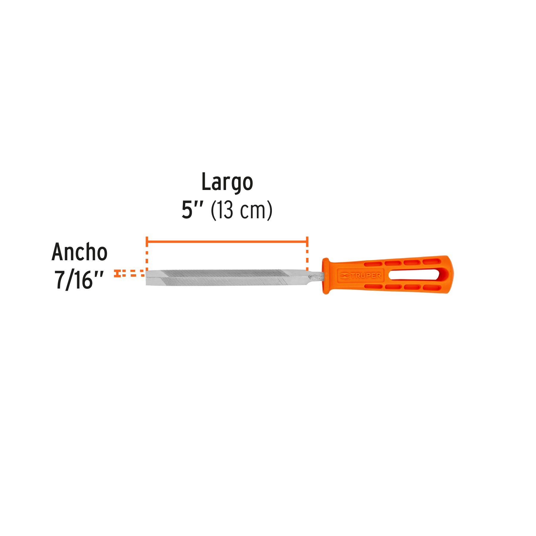 LIMA TRIÁNGULO PESADO 5", 32 DPP CON MANGO, TRUPER 10917