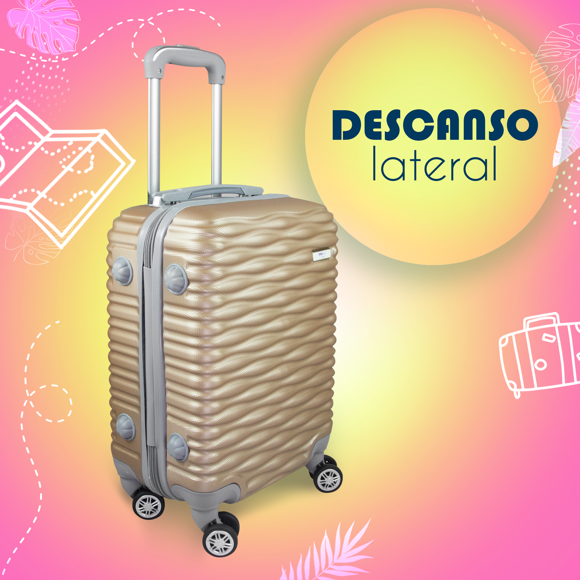 Maleta De Viaje Express Ligera 17 Pulgadas Etco Travel Equipaje De Mano Dorado para Avion Ruedas 360 Barata