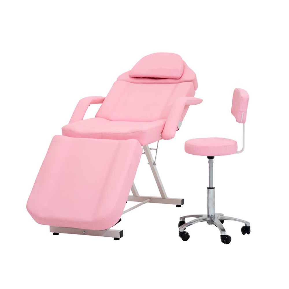 Camilla Silla De Masajes Cama Spa Faciales Sillón Con Banco Rosa