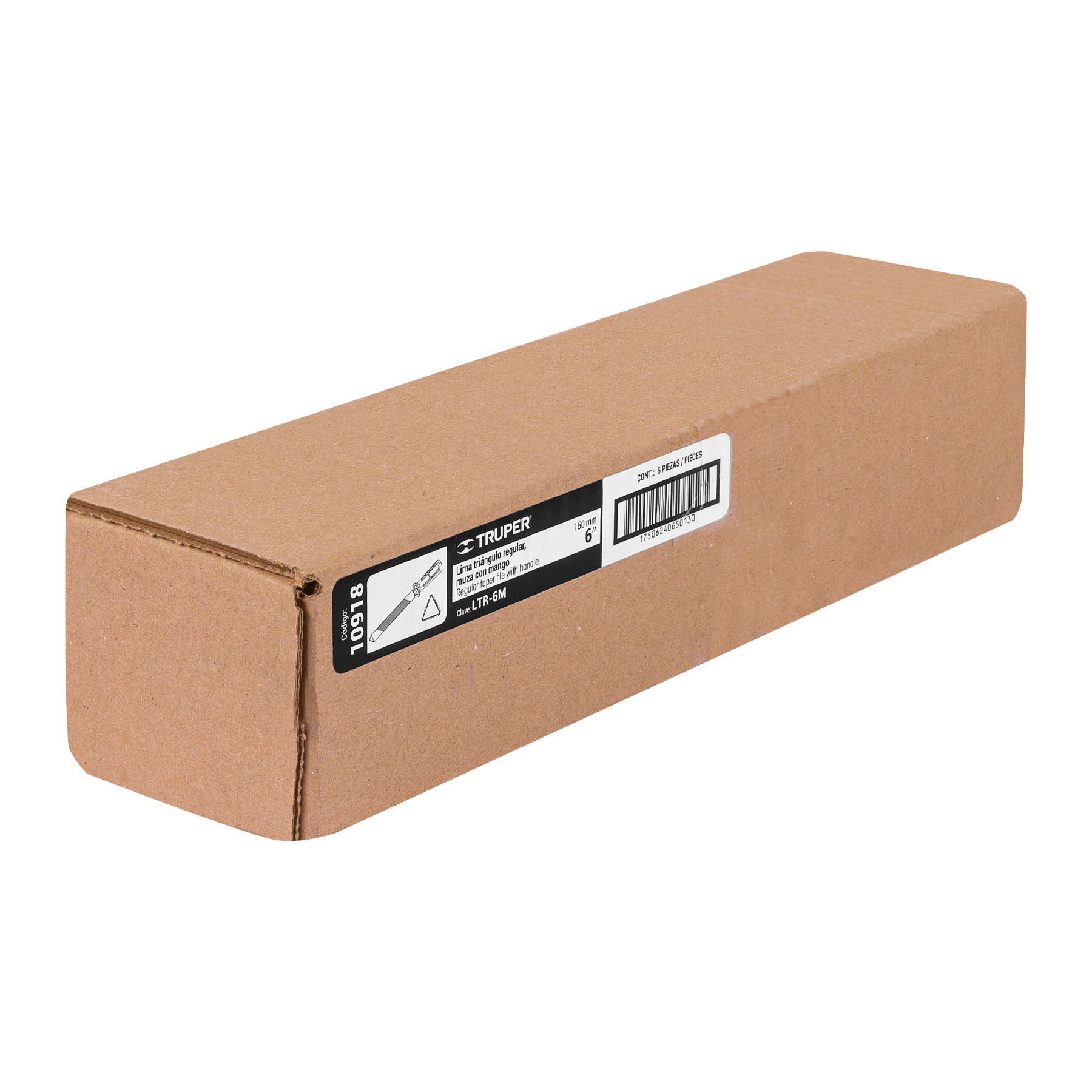 LIMA TRIANGULAR 6" PARA MACHETE, 36 DPP, CON MANGO, TRUPER 10918