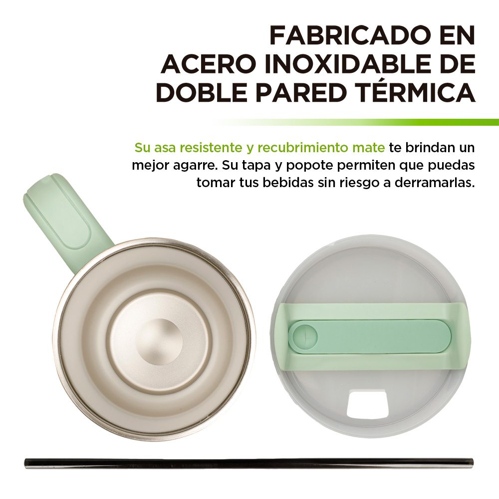 Termo para Agua y Café de Viaje Acero Inox. Doble Pared 1.2 Litros