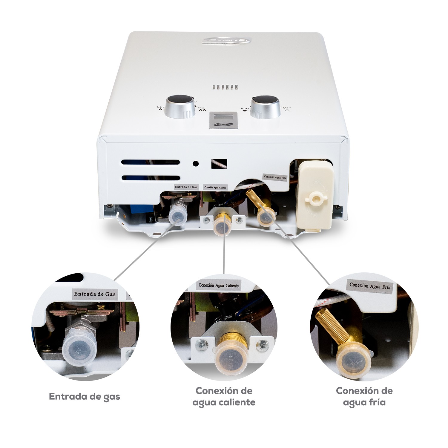 Calentador Instantaneo 6L Encendido Aut Gas Lp Evans Ciss6L