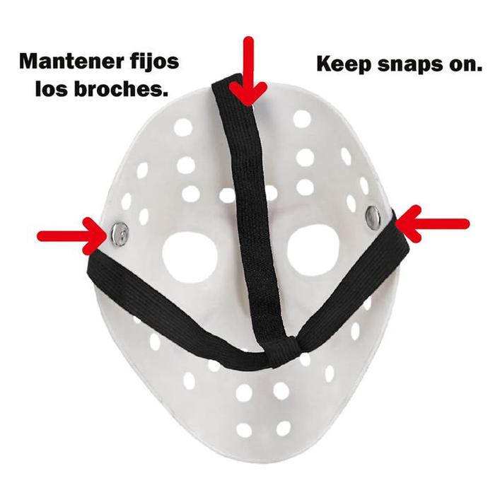 Máscara Jason Voorhees MXJWE-001-1 1 pza, 25x18x5 cm Plástico PVC Blanco Máscara Jason Voorhees, JasonWhite