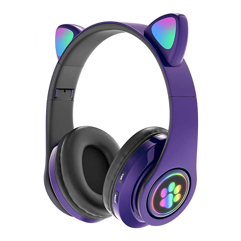 Audífonos diadema con orejas de gato bluetooth Gadgets&Fun con luces LED