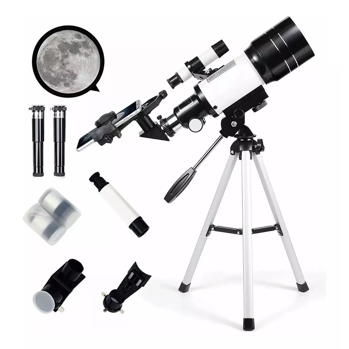 Telescopio Astronómico Soporte Para Celular 70/300mm Hd