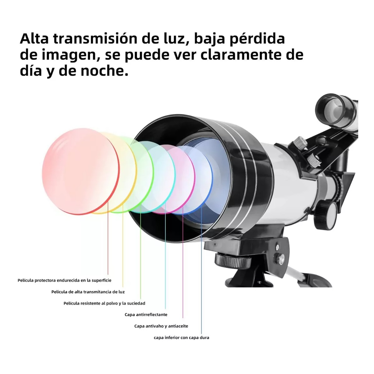 Telescopio Astronómico Soporte Para Celular 70/300mm Hd