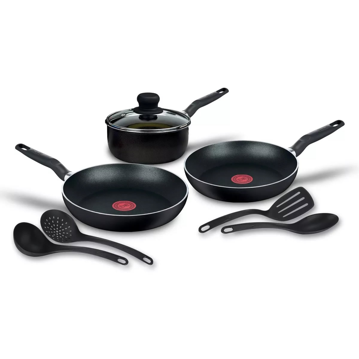 Bateria De Cocina T-fal Vital 0391200 De 8 Piezas - Negro