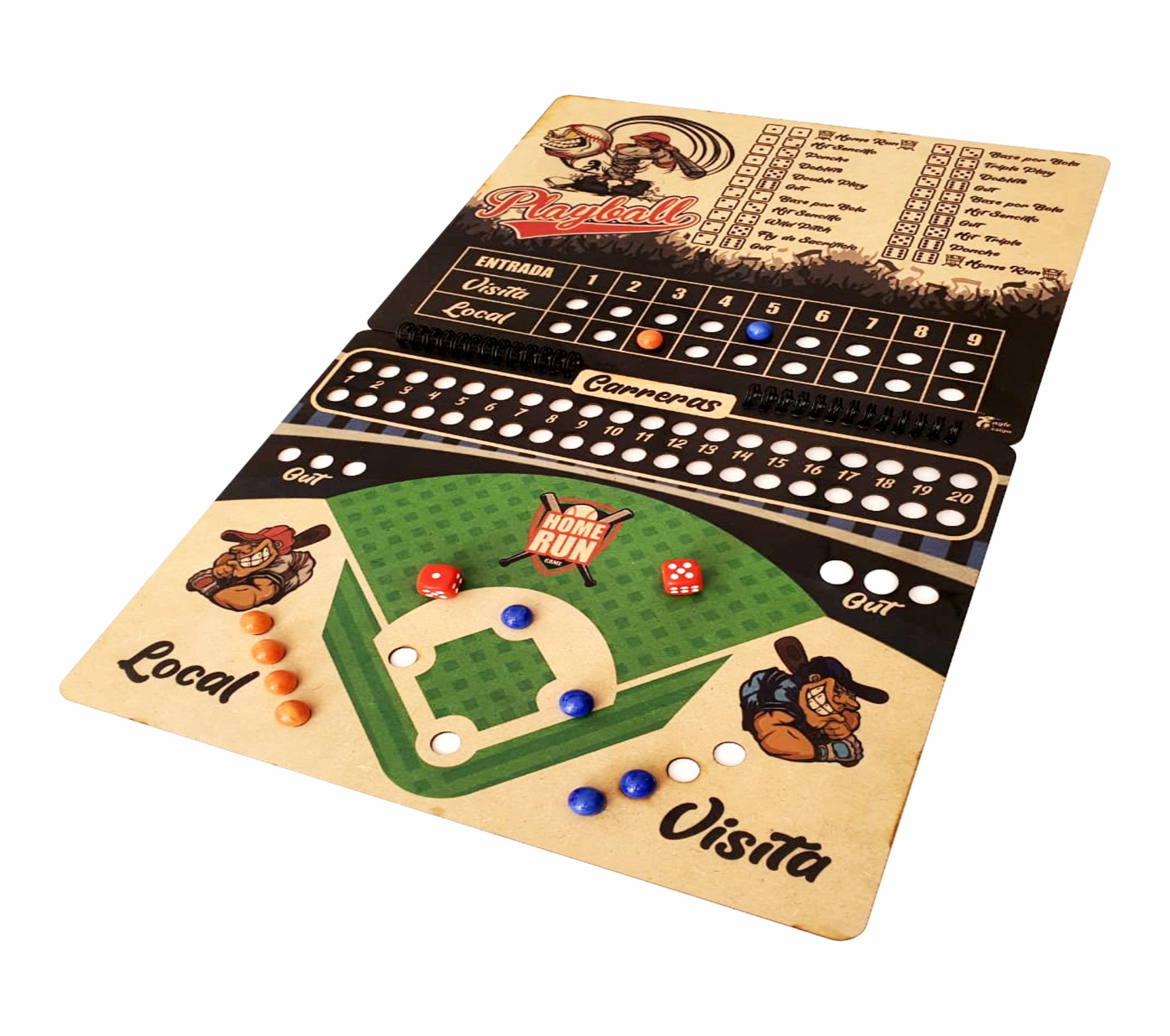 ARAGONMX, Juego de Mesa HOMERUN de Baseball, el Juego de Mesa Original para pasar tiempo divertido con tu familia y Amigos.