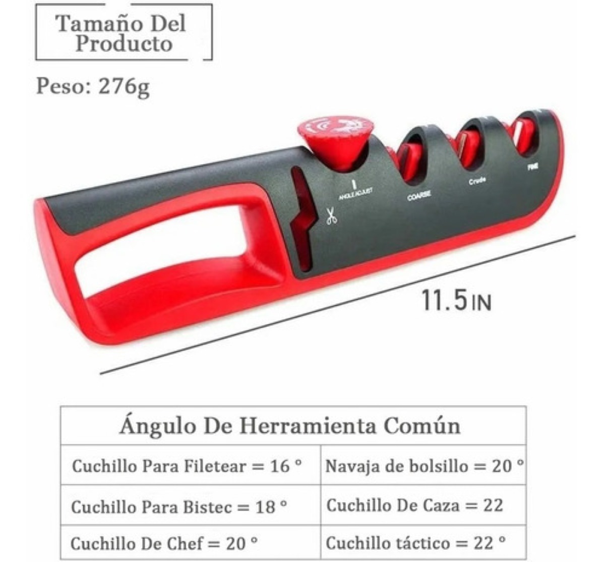 Afilador De Cuchillos De Cocina, Afilador Y Tijeras, 4 En 1 Negro/Rojo