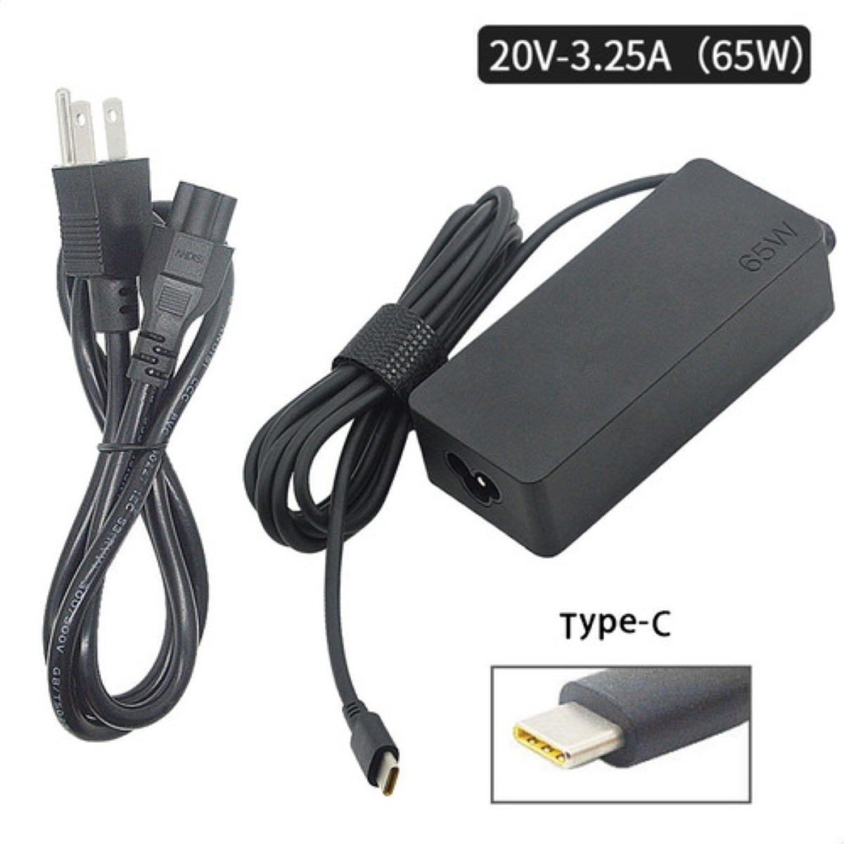Cargador Usb Tipo C, Hp, Dell, Huawei 20v 3.25a Negro