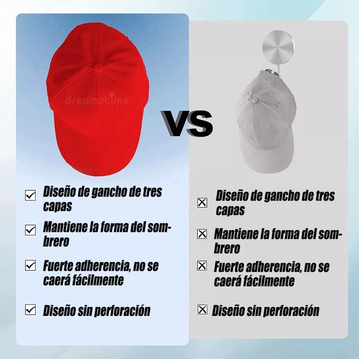 Juego 10 Ganchos Percheros De Pared Para Organizadores De Gorras