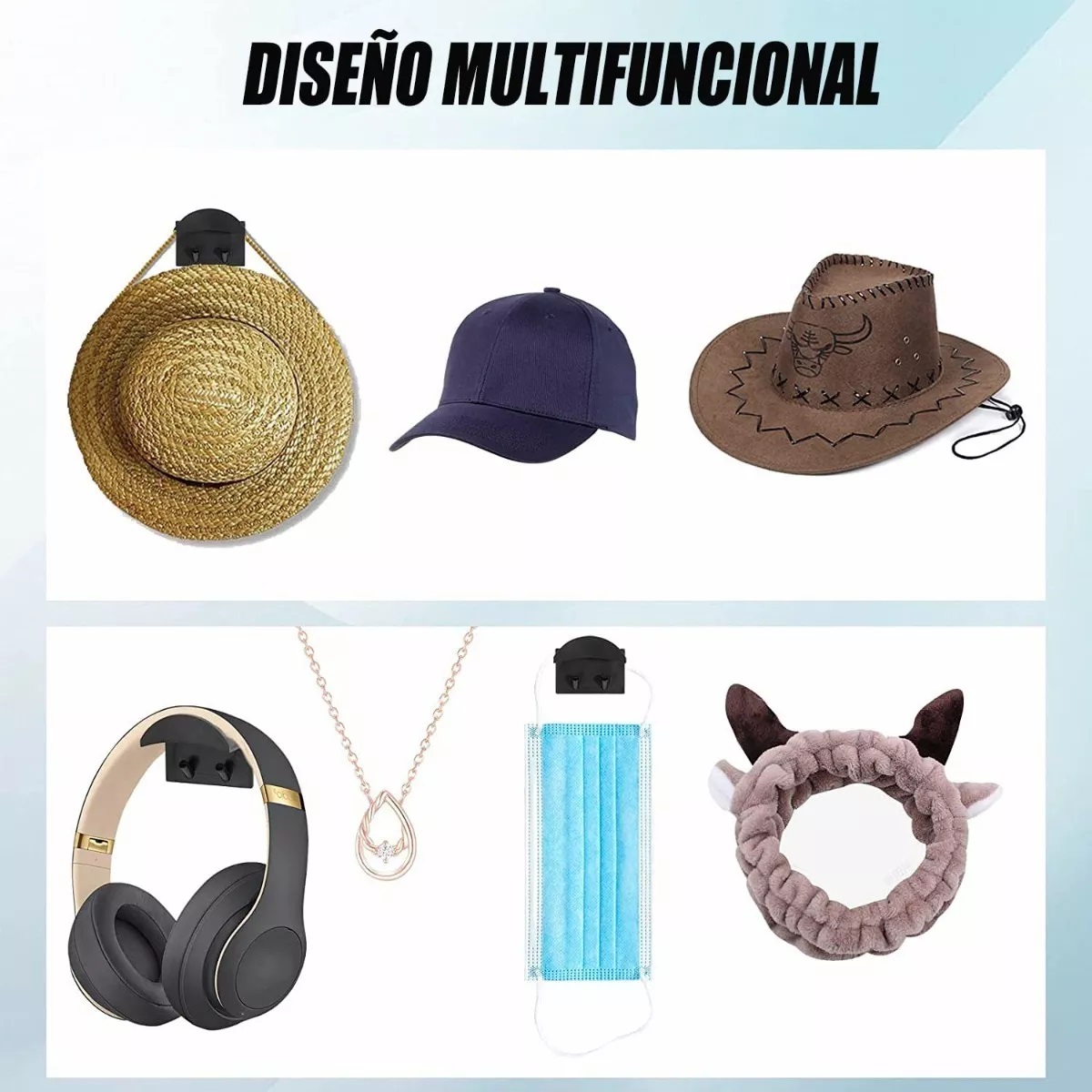 Juego 10 Ganchos Percheros De Pared Para Organizadores De Gorras
