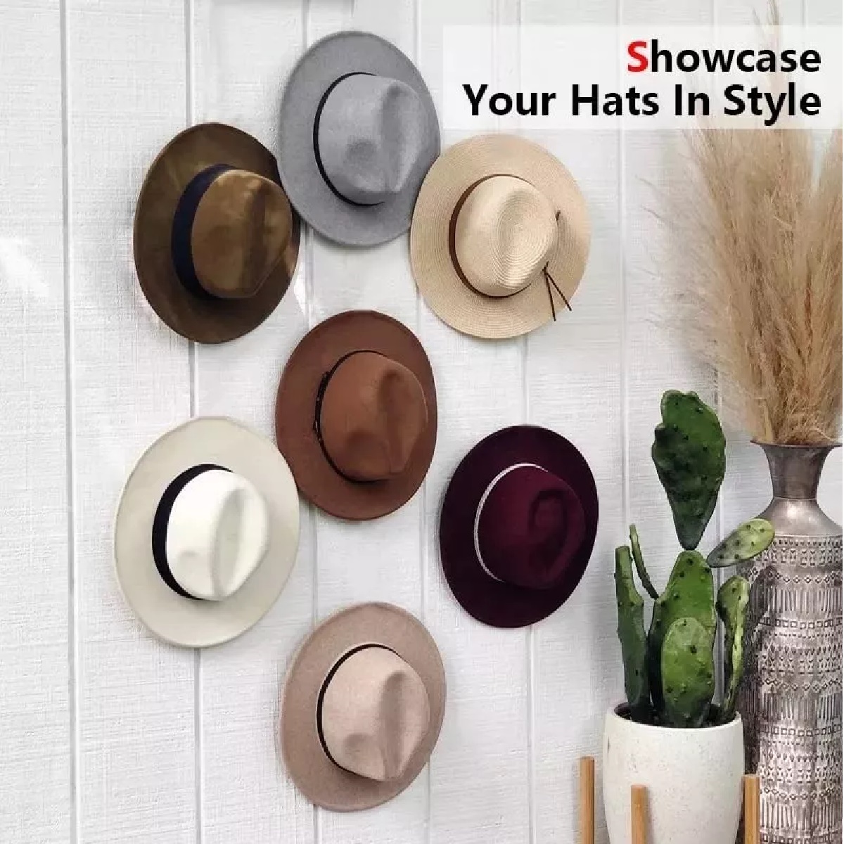 Juego 10 Ganchos Percheros De Pared Para Organizadores De Gorras