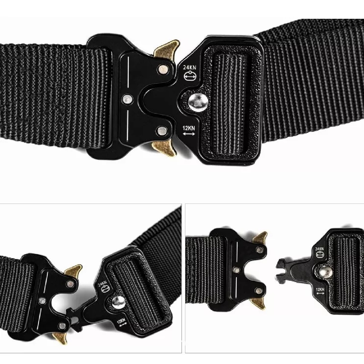 Set Cinturón Táctico Militar Para Unisex 3Pzas Negro