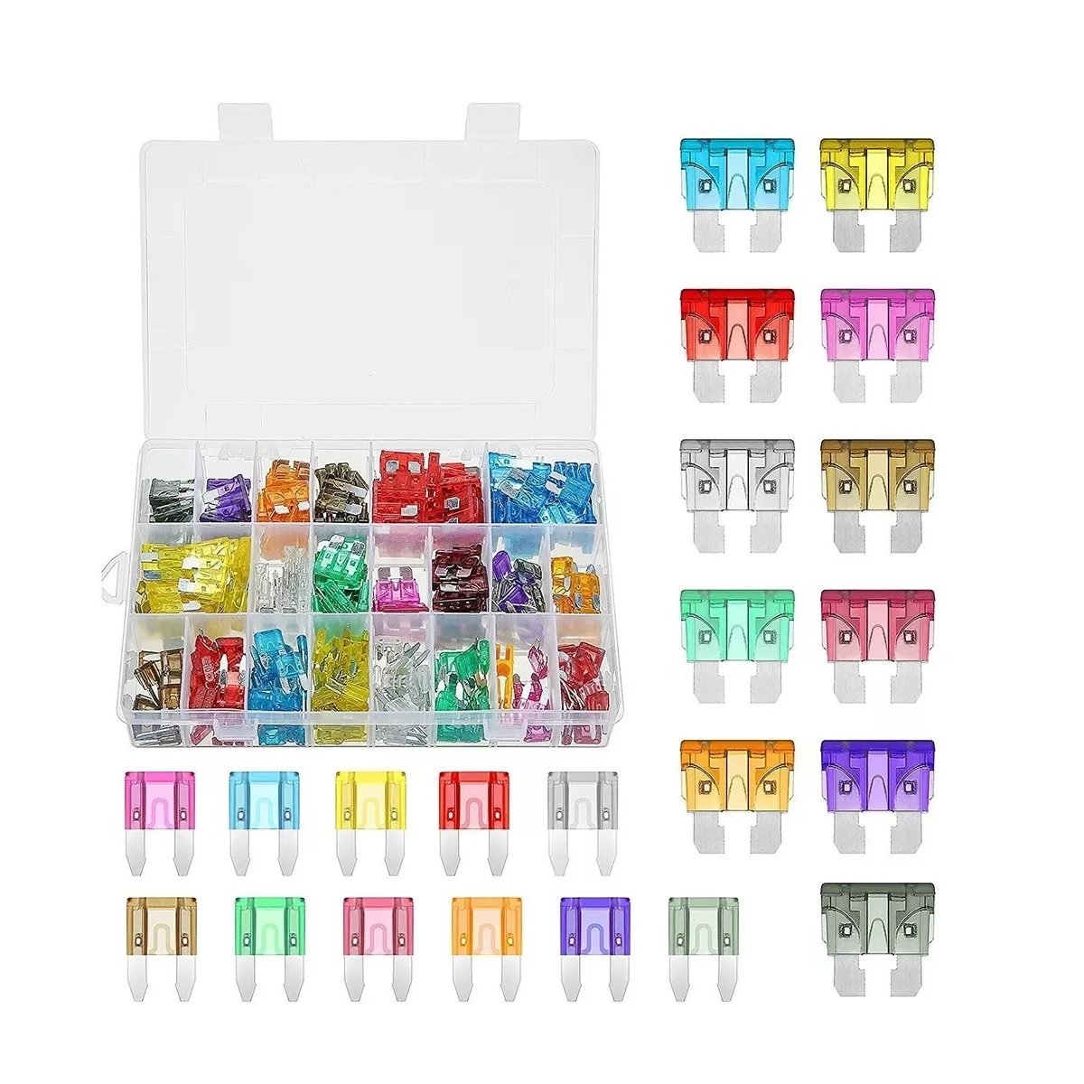 Kit 1000 Piezas Fusibles Coche Automotriz Con Caja