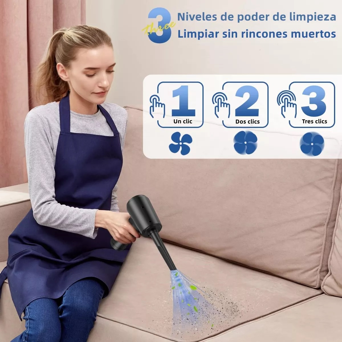 Kit Limpieza Inalámbrico Pc Plumero Aire Soplador Usb 3 In 1