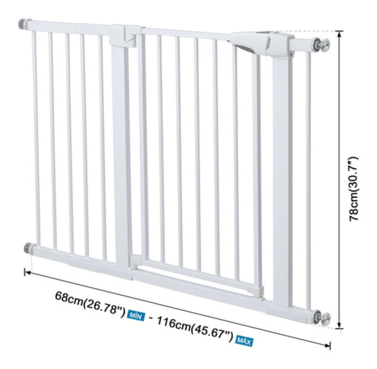 Puerta Seguridad Interior Expandible Reja Para Bebe Mascota Blanco