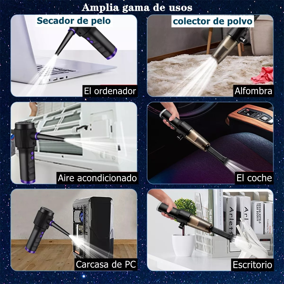 Limpieza Pc Inalámbrico Plumero Aire Soplador Aspirador Usb