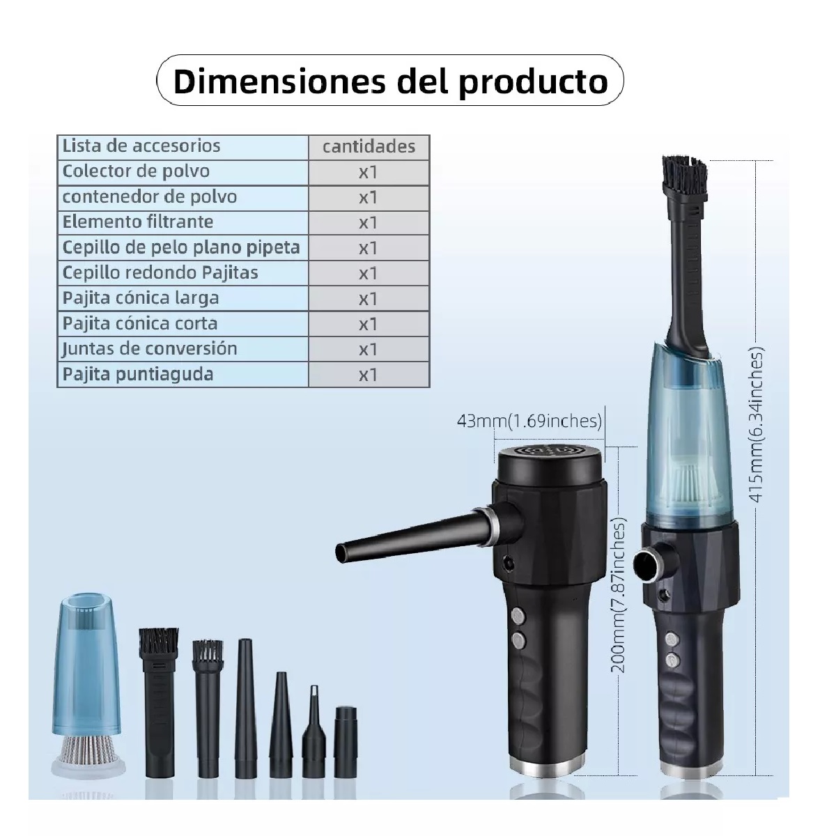 Limpieza Pc Inalámbrico Plumero Aire Soplador Aspirador Usb