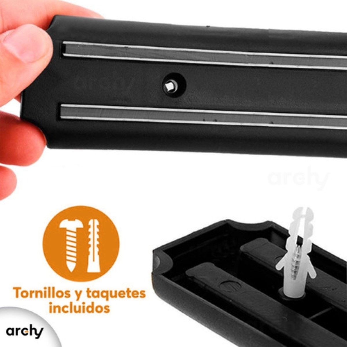 Barra Iman Magnetica Porta Cuchillos Herramientas Negro