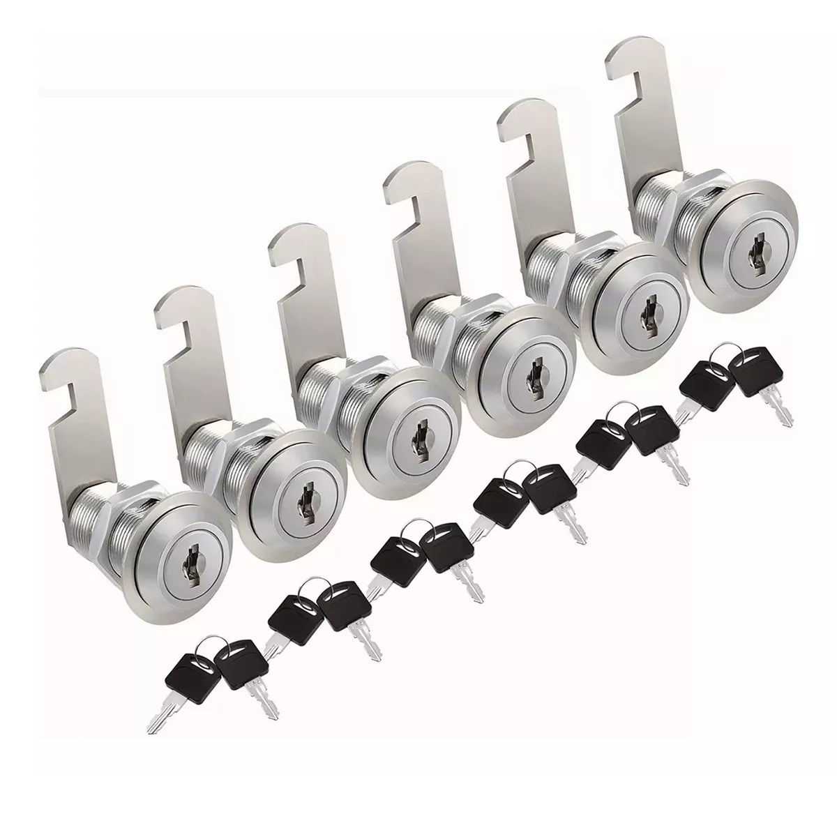 Set 6pzs Cerradura Con Paleta Gancho 90 30mm Para Cajón Armario