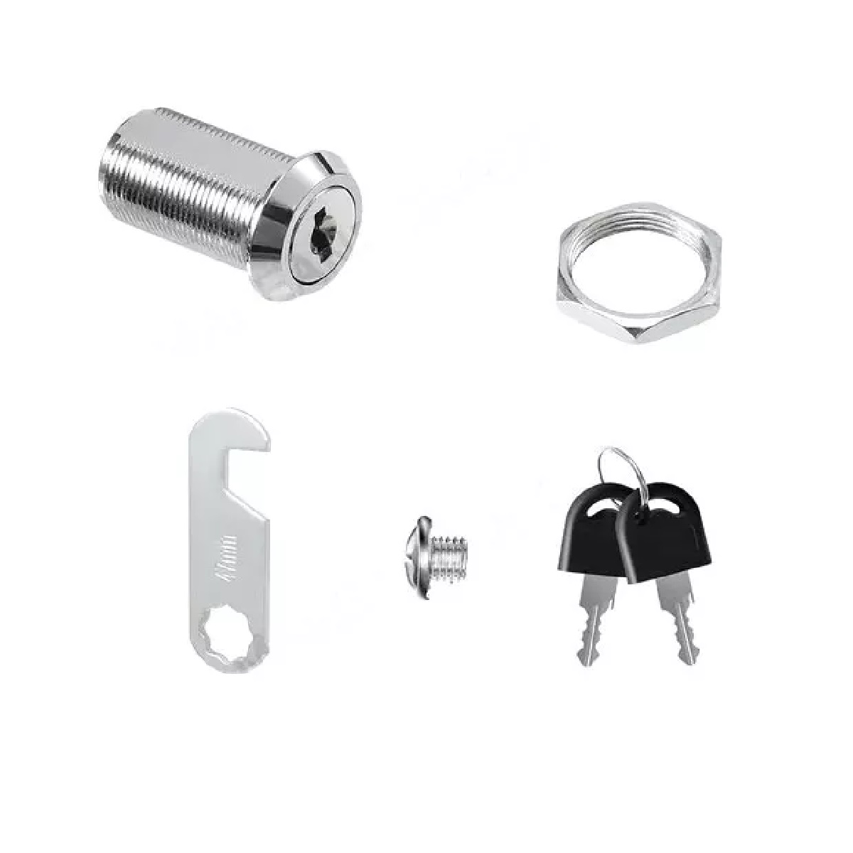 Set 6pzs Cerradura Con Paleta Gancho 90 30mm Para Cajón Armario