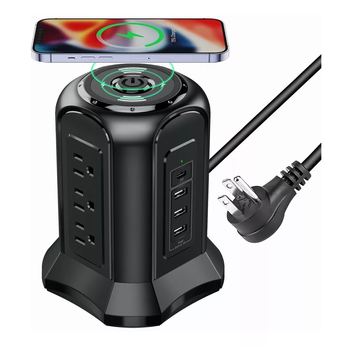 Multicontactos Electricos Torre Extension, 9 Salidas Y 4 Usb