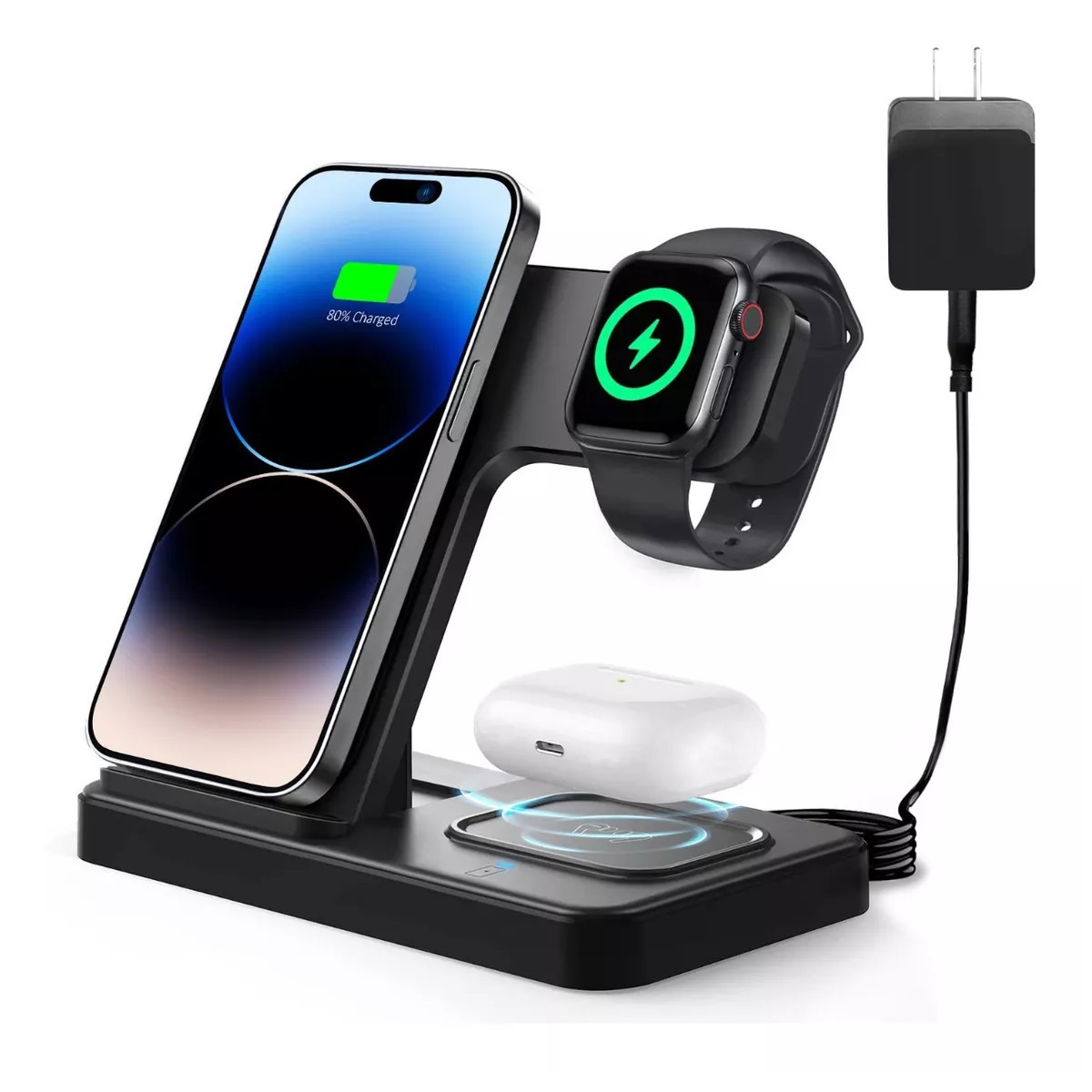 3 En 1 Cargador Inalambrico Para iPhone/iwatch/AirPods