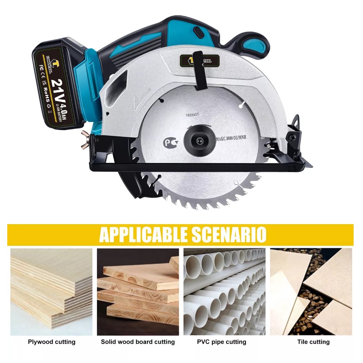 Sierra Circular Eléctrica Profesional 2680w 4.0ah