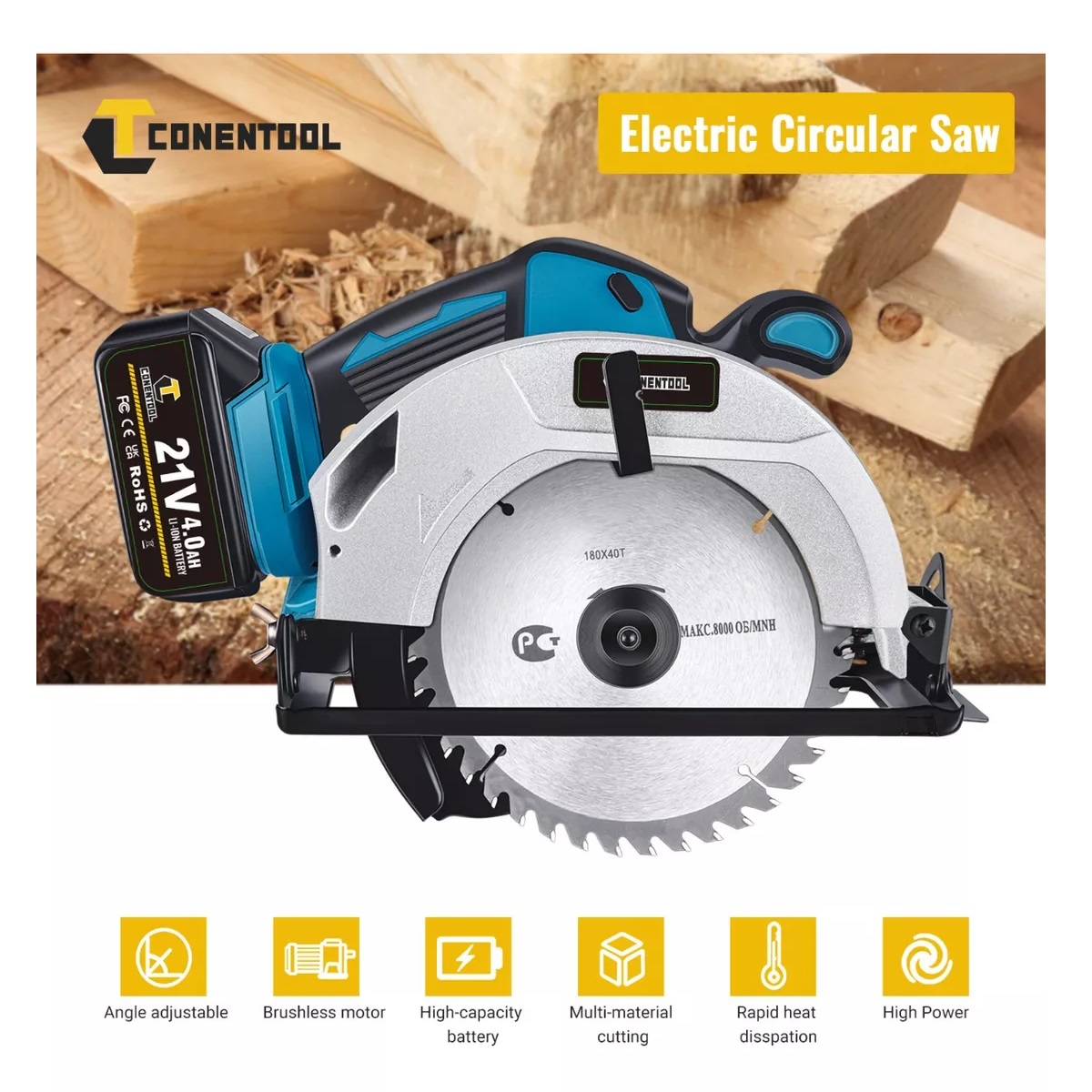 Sierra Circular Eléctrica Profesional 2680w 4.0ah