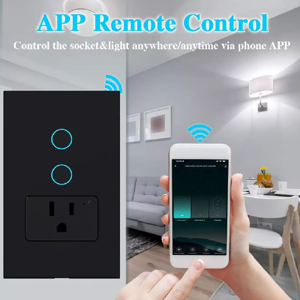 Enchufe Wifi Interruptor Inteligente Smartlife Alexa Negro