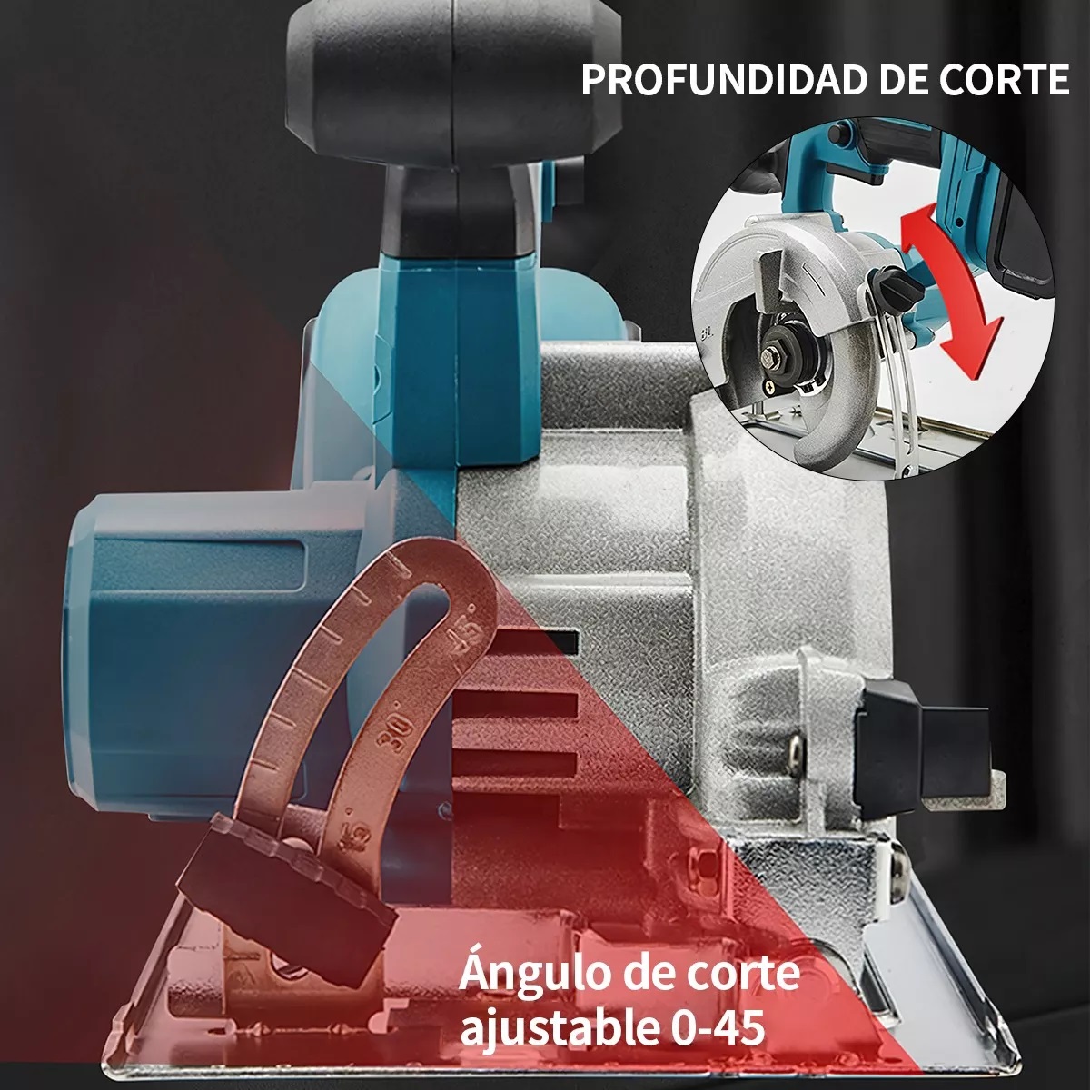 Sierra Circular De Eléctrica Inalambrica Madera C/2 Batería
