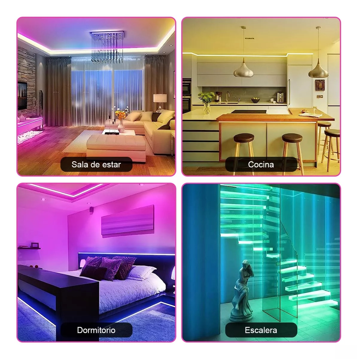 Tiras De Led 10m Luz Neón Flexible 24v Con Control Remoto Blanco Frio