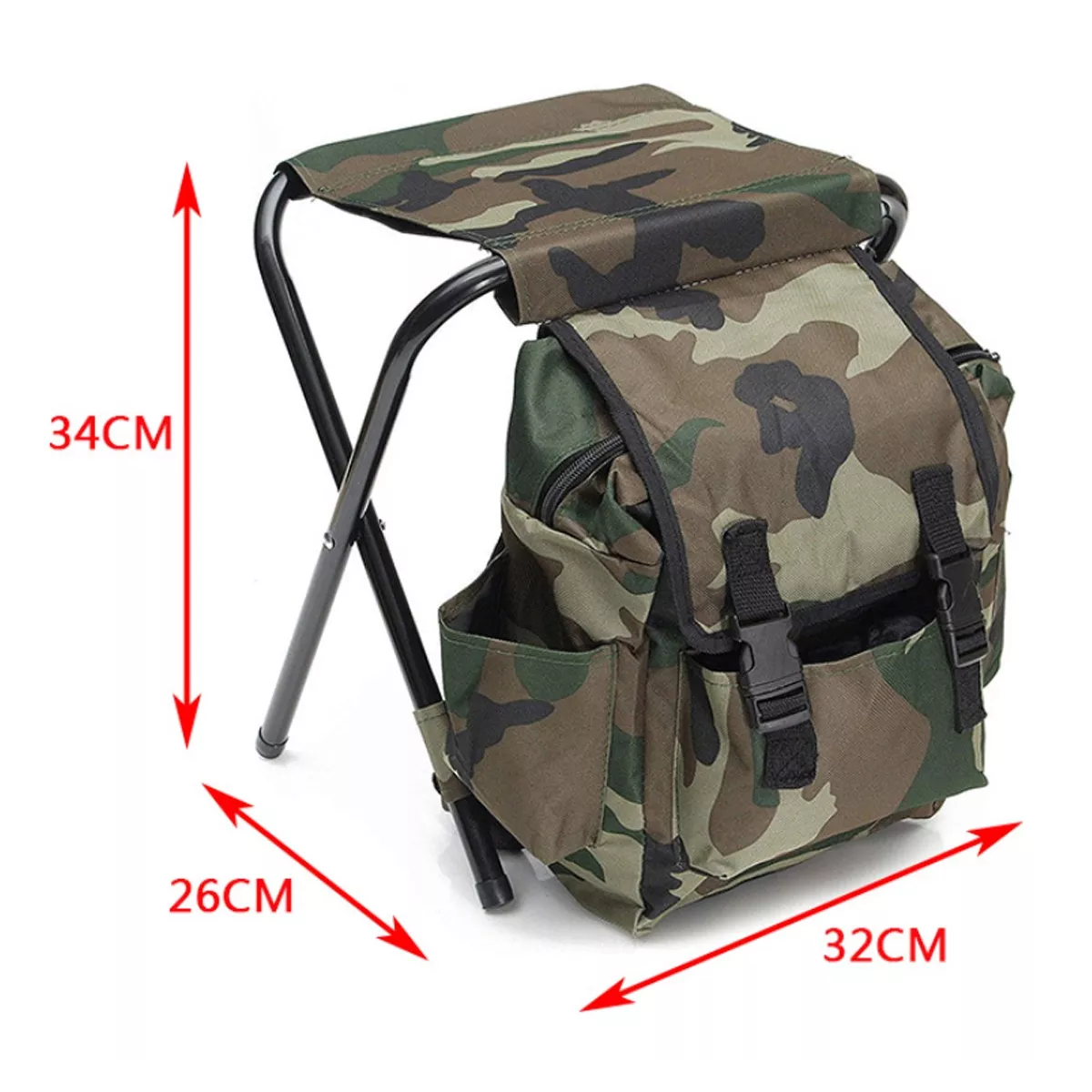 Mochila Y Asiento Plegable Multifuncional Para Exteriores