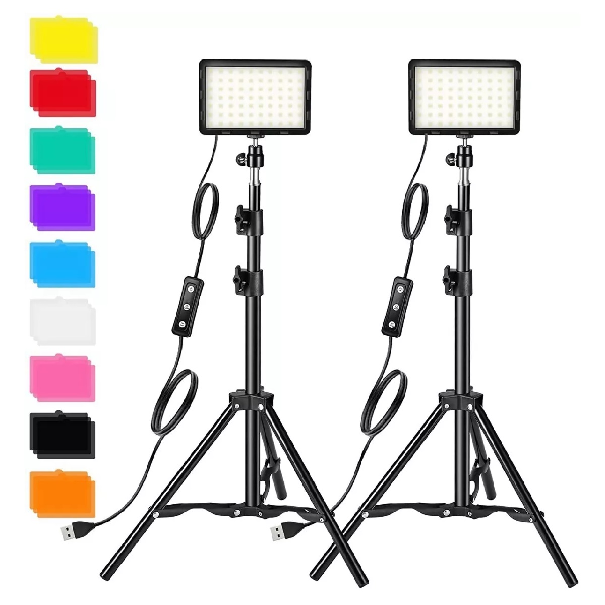 Kit Luz Video Iluminación Fotografía Regulable 2pcs Usb Led