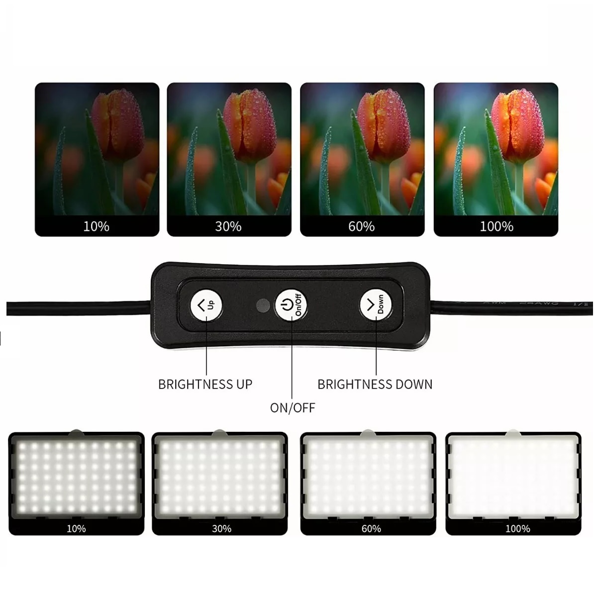 Kit Luz Video Iluminación Fotografía Regulable 2pcs Usb Led