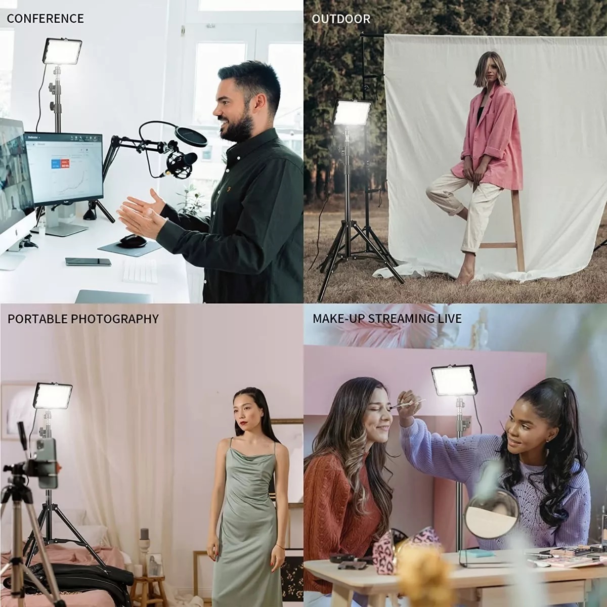 Kit Luz Video Iluminación Fotografía Regulable 2pcs Usb Led