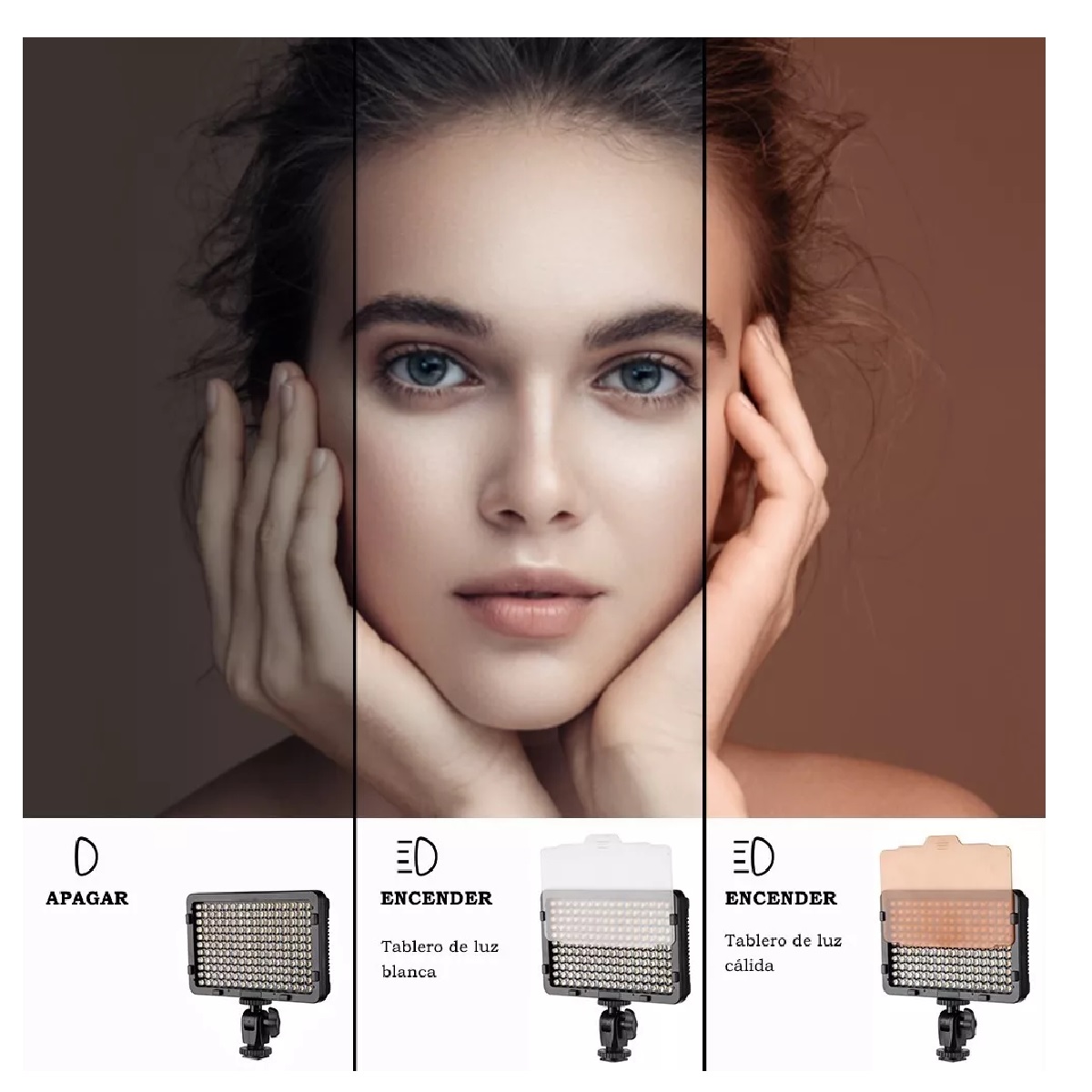 Lámpara De Video Camara 176 Leds Luz Con Regulable Batería